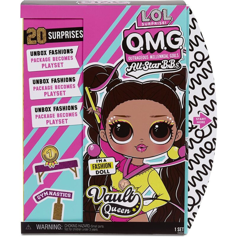 Set papusa L.O.L. Surprise! OMG Sports Gimnasta Vault Queen, 27 cm