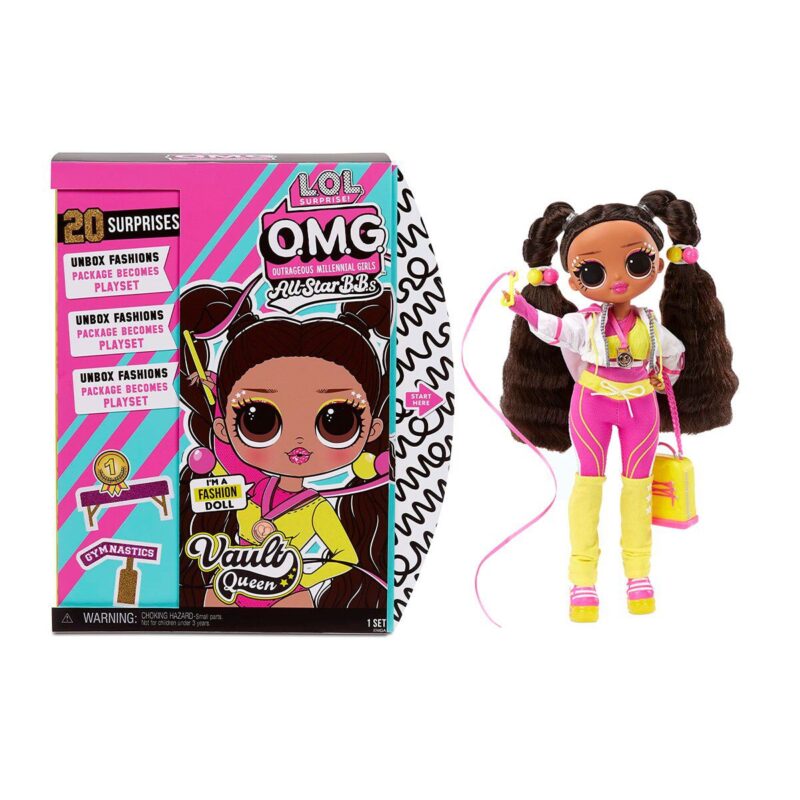 Set papusa L.O.L. Surprise! OMG Sports Gimnasta Vault Queen, 27 cm