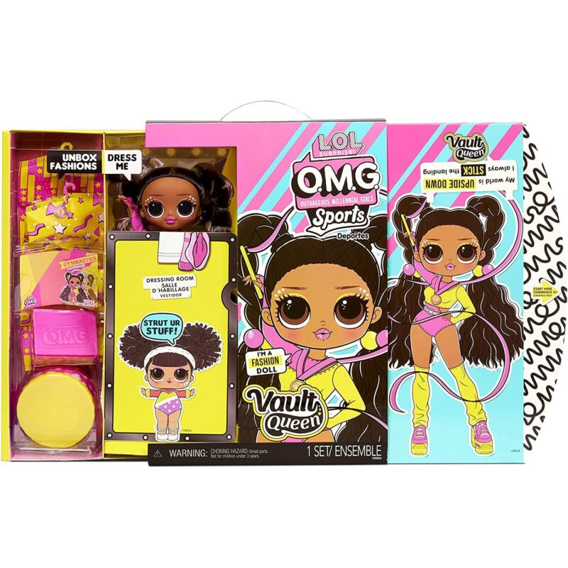 Set papusa L.O.L. Surprise! OMG Sports Gimnasta Vault Queen, 27 cm