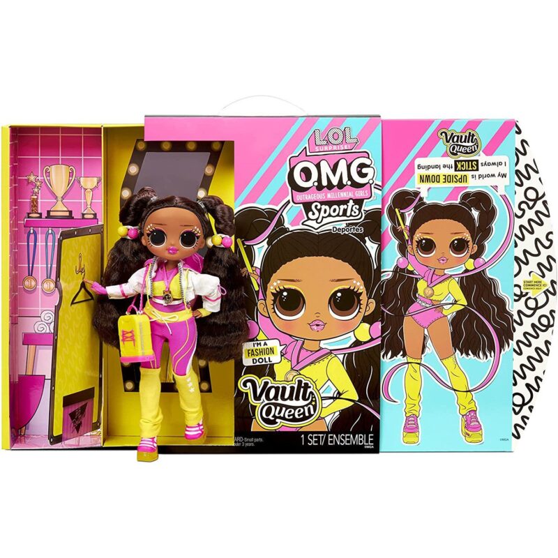 Set papusa L.O.L. Surprise! OMG Sports Gimnasta Vault Queen, 27 cm